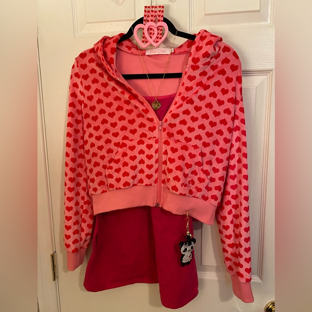 Jennifer’s Body Fine Girl Jen Jacket Hearts Pink Red XL Check